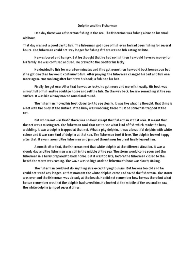 Dolphin and The Fisherman | PDF | Fish | Animals And Humans