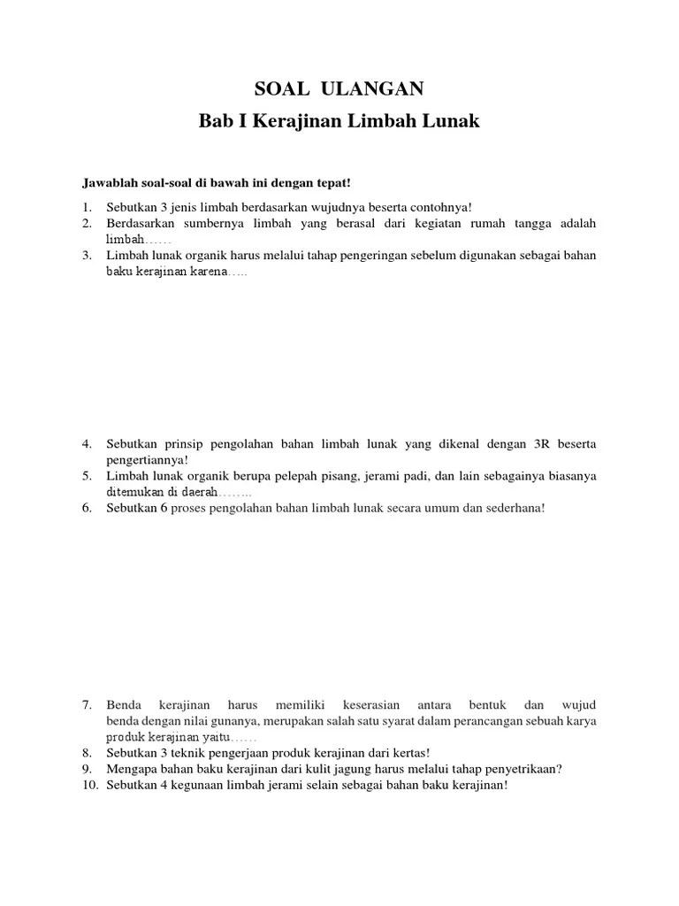 Soal Ulangan I Kls 7 New | PDF