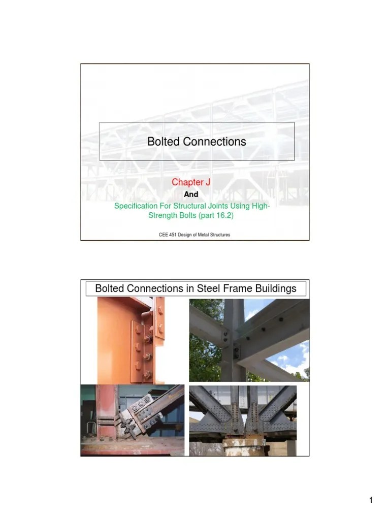 Design And Analysis Of Bolted Connections In Steel Frame Buildings | PDF | Rivet | Screw