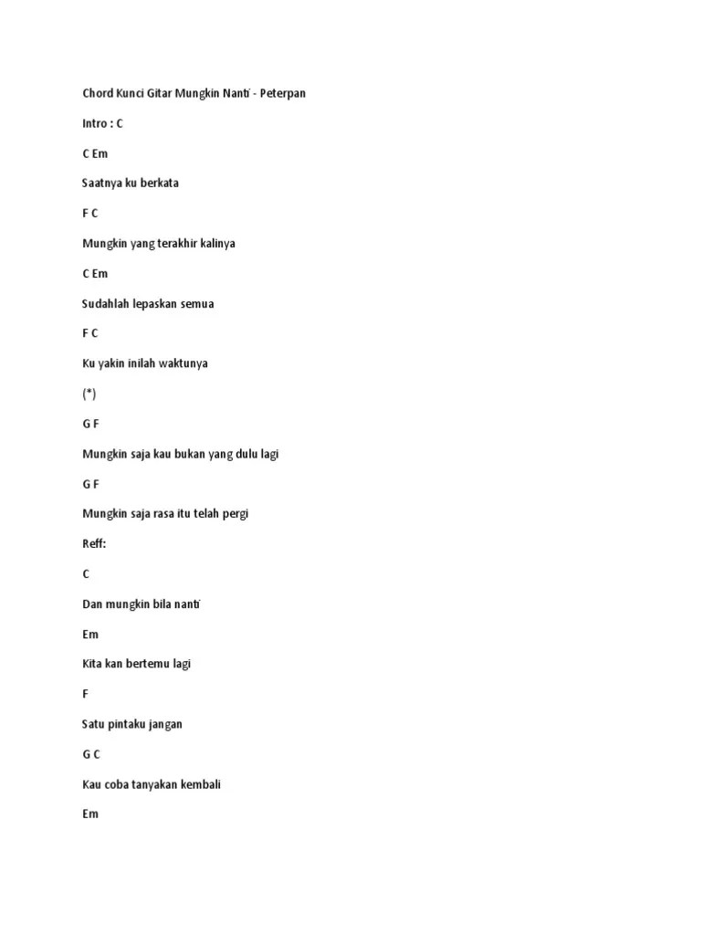 C fm c fm e am dm.g c fm c nanti pasti kau sesali e am d. Chord Lagu Mungkin Nanti