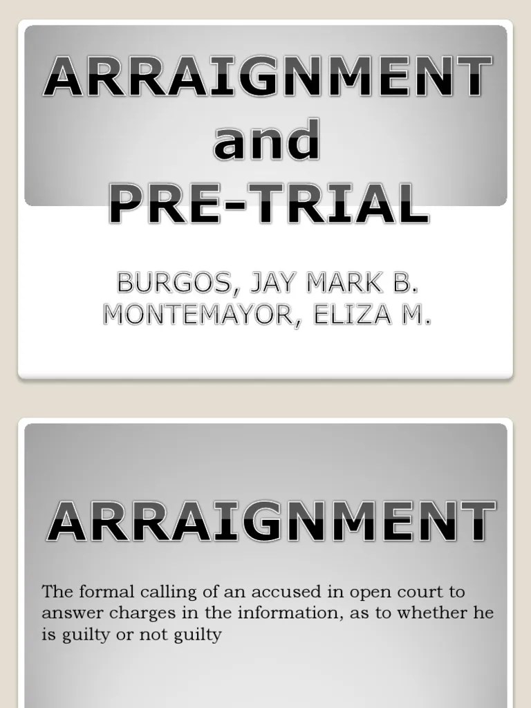 Arraignment And Pre Trial | PDF | Arraignment | Plea