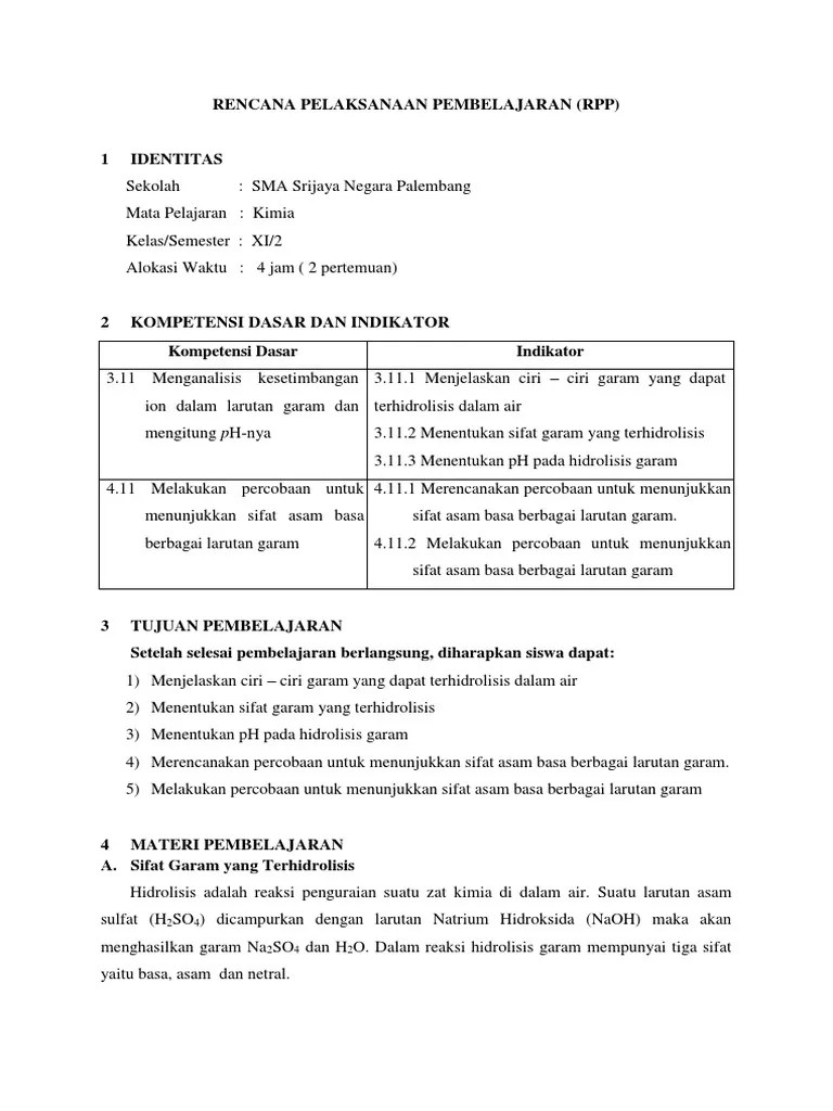 Soal essay tentang bagaimana cara menjawab soal soal isian tentang menghitung ph larutan garam pada bab hidrolisis. Rpp 3 11 4 11hidrolisis Pdf