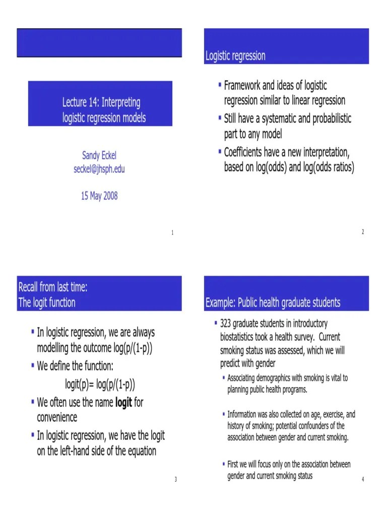 Interpreting Logistic Regression Models | PDF | Logistic Regression ...