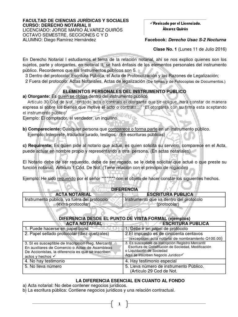 Derecho Notarial II Primer Parcial Secci | PDF | Guatemala | Información Del Gobierno
