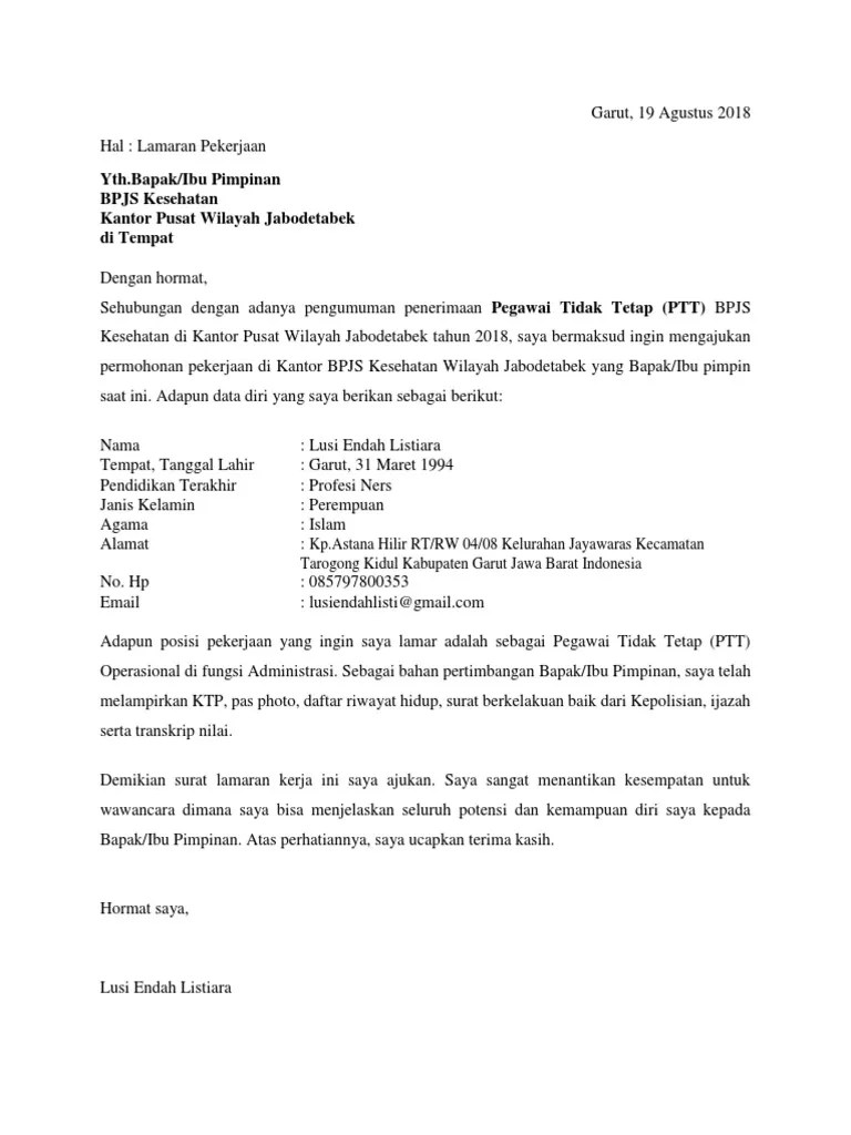 Surat Lamaran Bpjs Kesehatan Pdf 