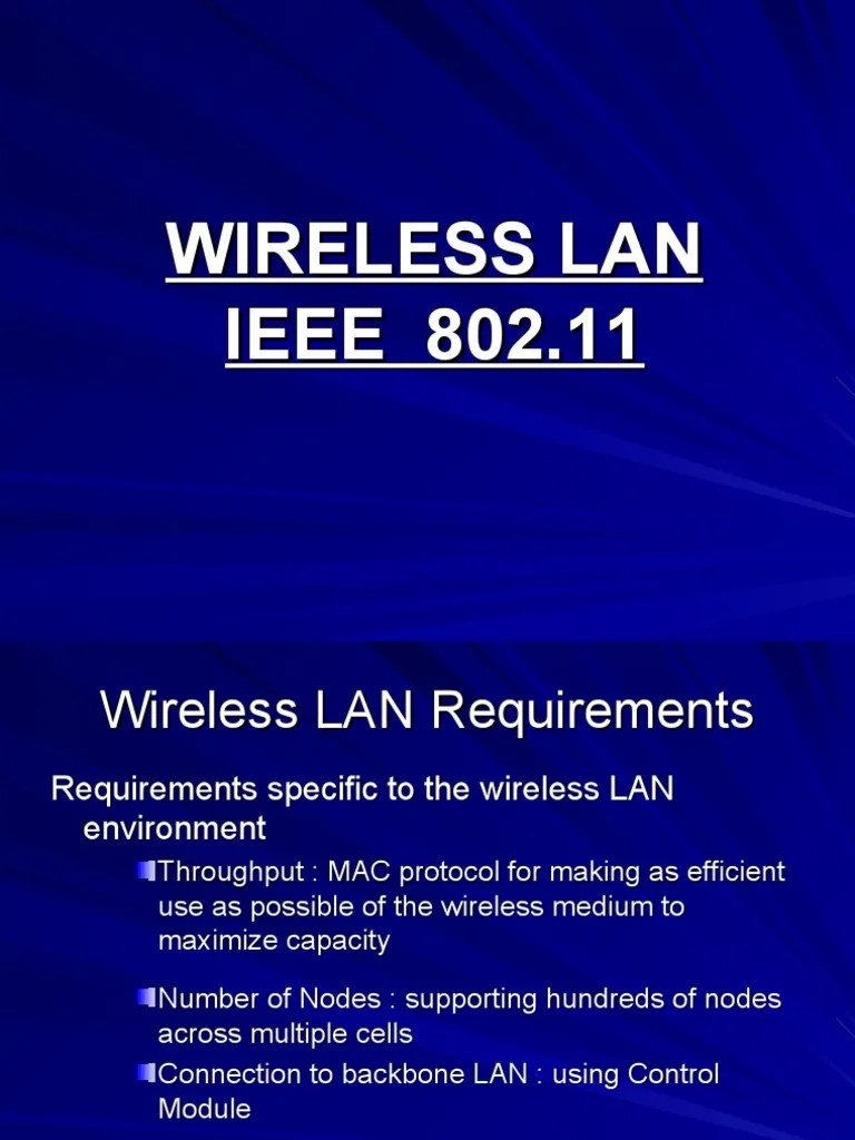 Wireless Lan IEEE 802.11 | PDF | Ieee 802.11 | Wireless Lan