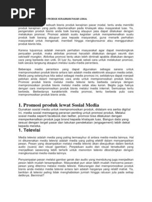 Media Promosi Untuk Produk Kerajinan Pasar Lokal | PDF