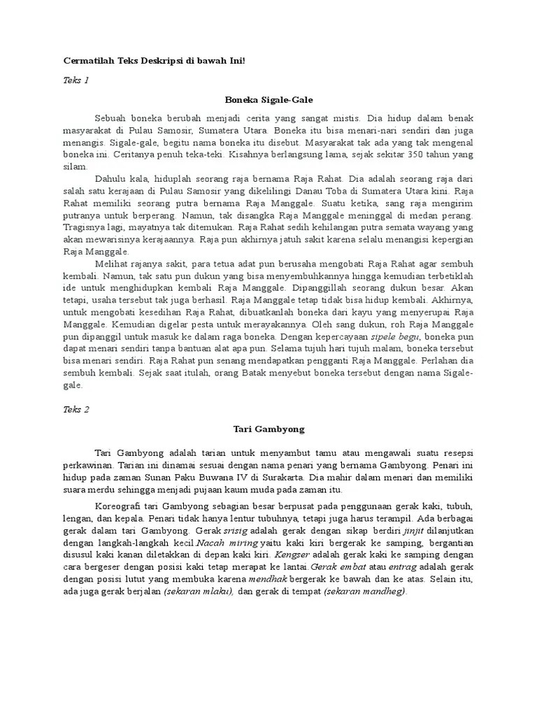 Ulangan Teks Deskripsi VII SMP | PDF