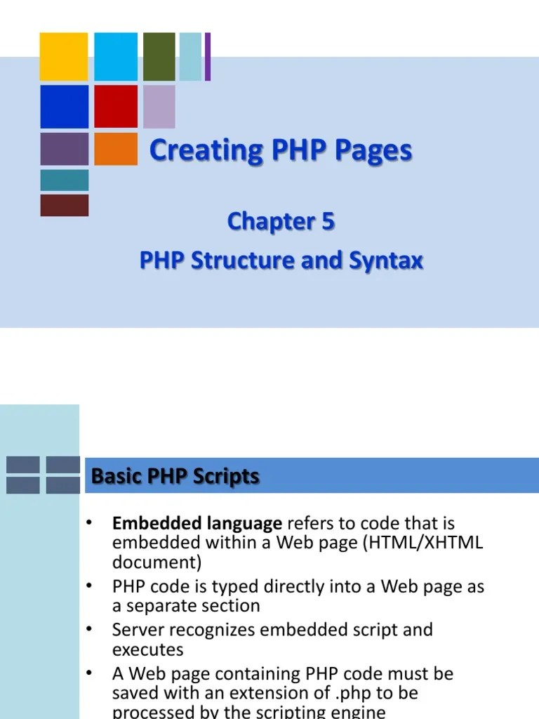 PHP Structure And Syntax | PDF | Php | Html