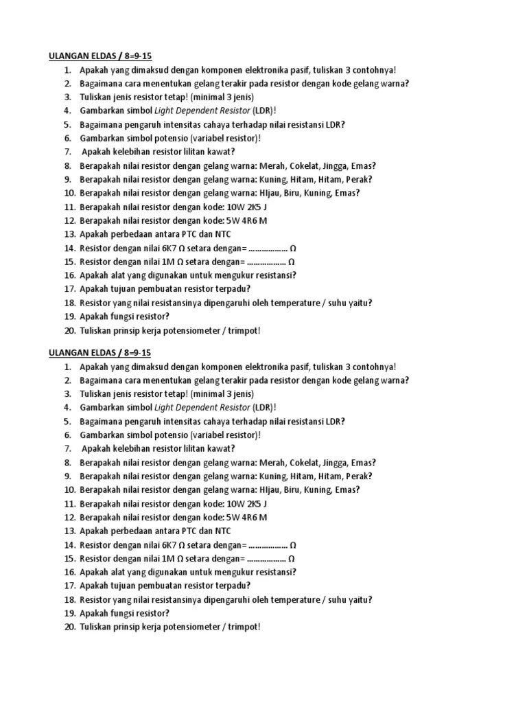 Ulangan Harian Eldas 8 9 15