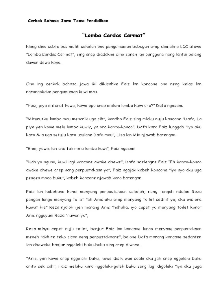 31+ Cerkak Bahasa Jawa - Failfaire News