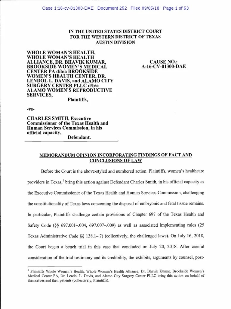 Fetal Remains Ruling | PDF | Planned Parenthood V. Casey | Miscarriage