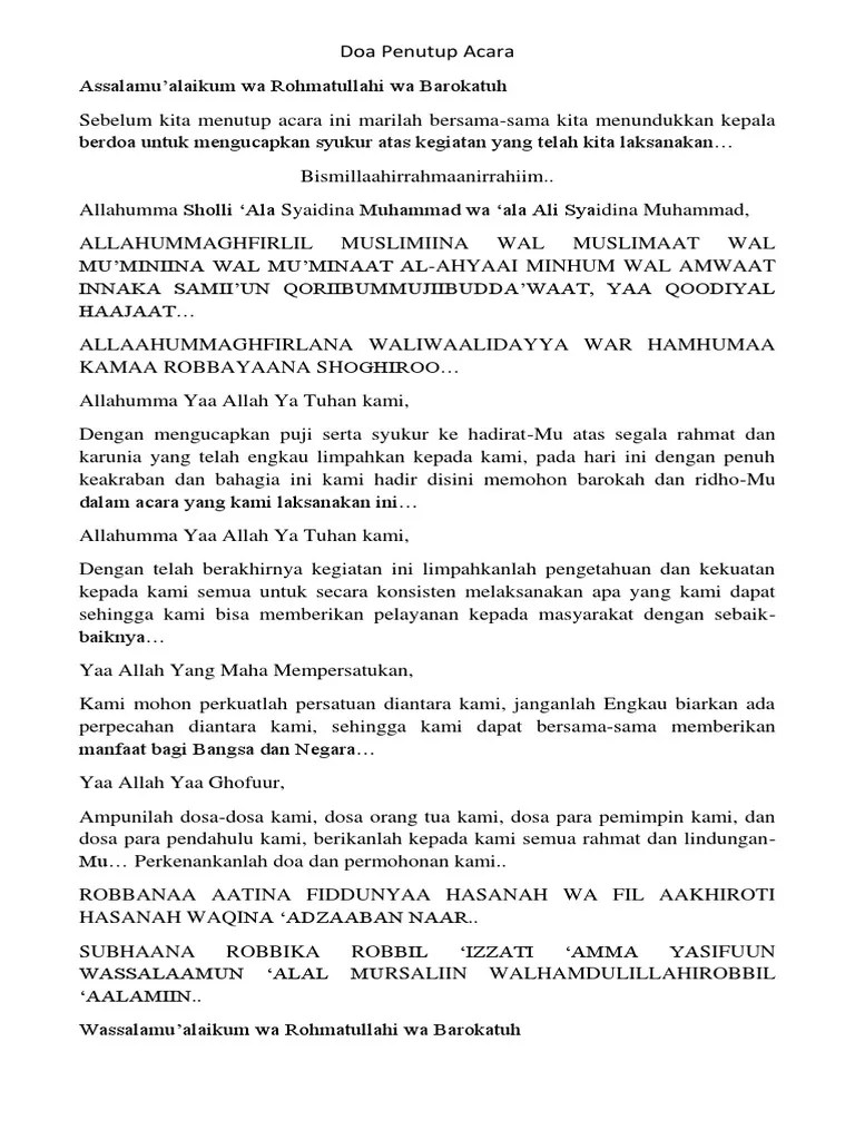 Doa Penutup Acara | PDF