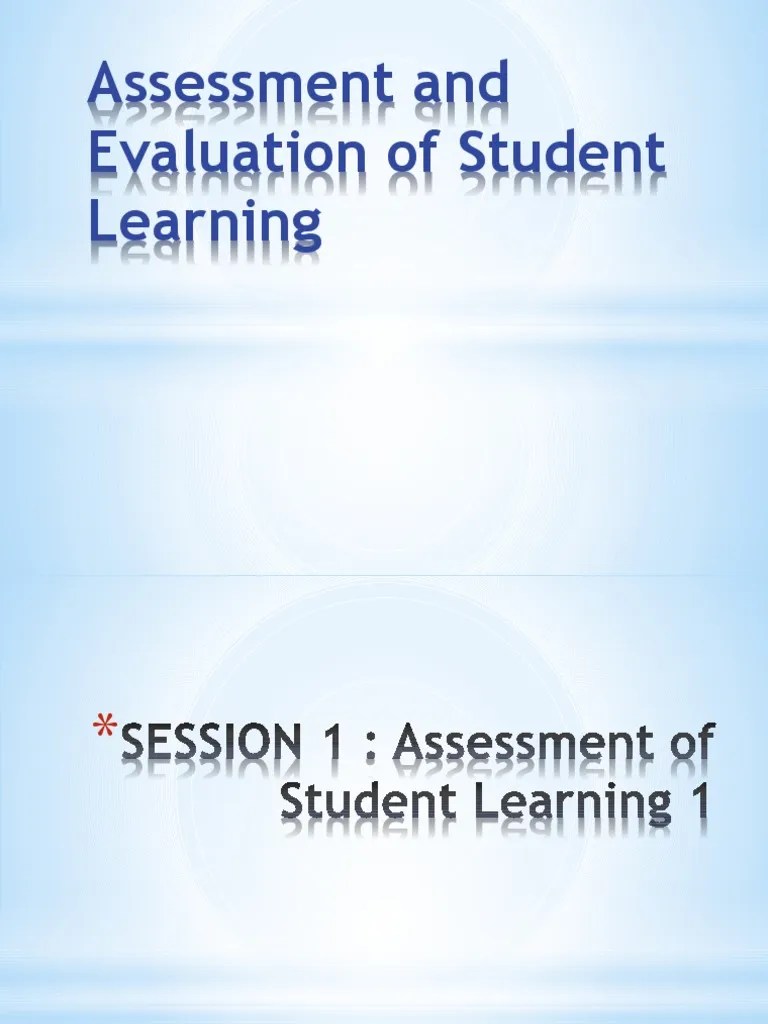 Assessment And Evaluation Of Student Learning | PDF | Educational Assessment | Cognition