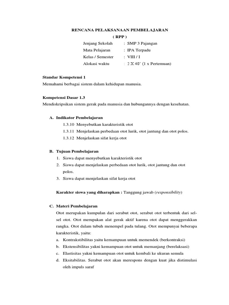 RPP 1.3 Part 4 Otot | PDF