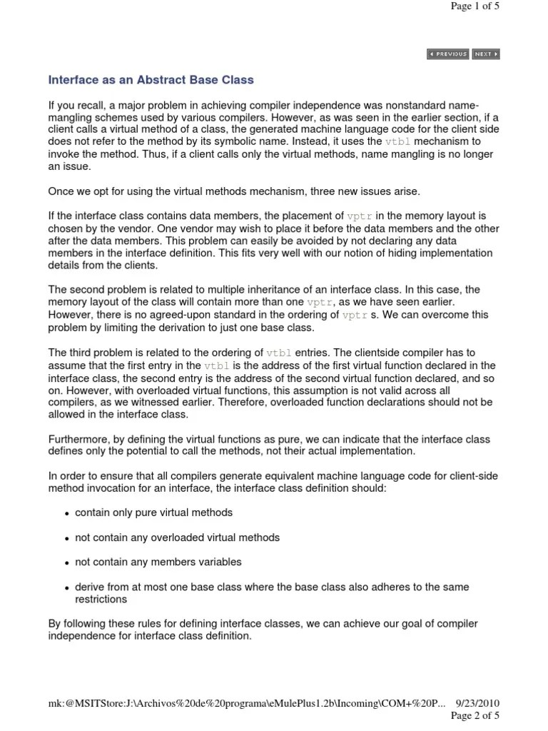 Interface As An Abstrac Base Class | PDF | Class (Computer Programming ...