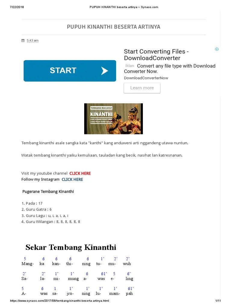 Arti Tembang Kinanthi Mangka Kanthining Tumuwuh - Tumbuh Tumbuhan