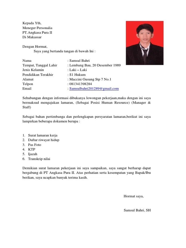 Lamaran kerja pt angkasa pura supports docx. Contoh Surat Lamaran Kerja Di Pt Angkasa Pura 2 Contoh Seputar Surat