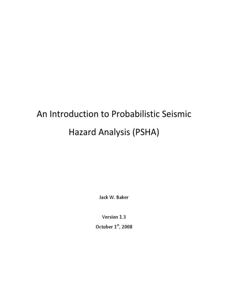 An Introduction To Probabilistic Seismic Hazard Analysis (PSHA) | PDF | Moment Magnitude Scale ...