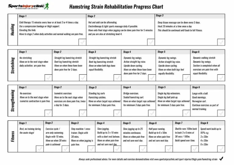Hamstring Progress Chart PDF | PDF