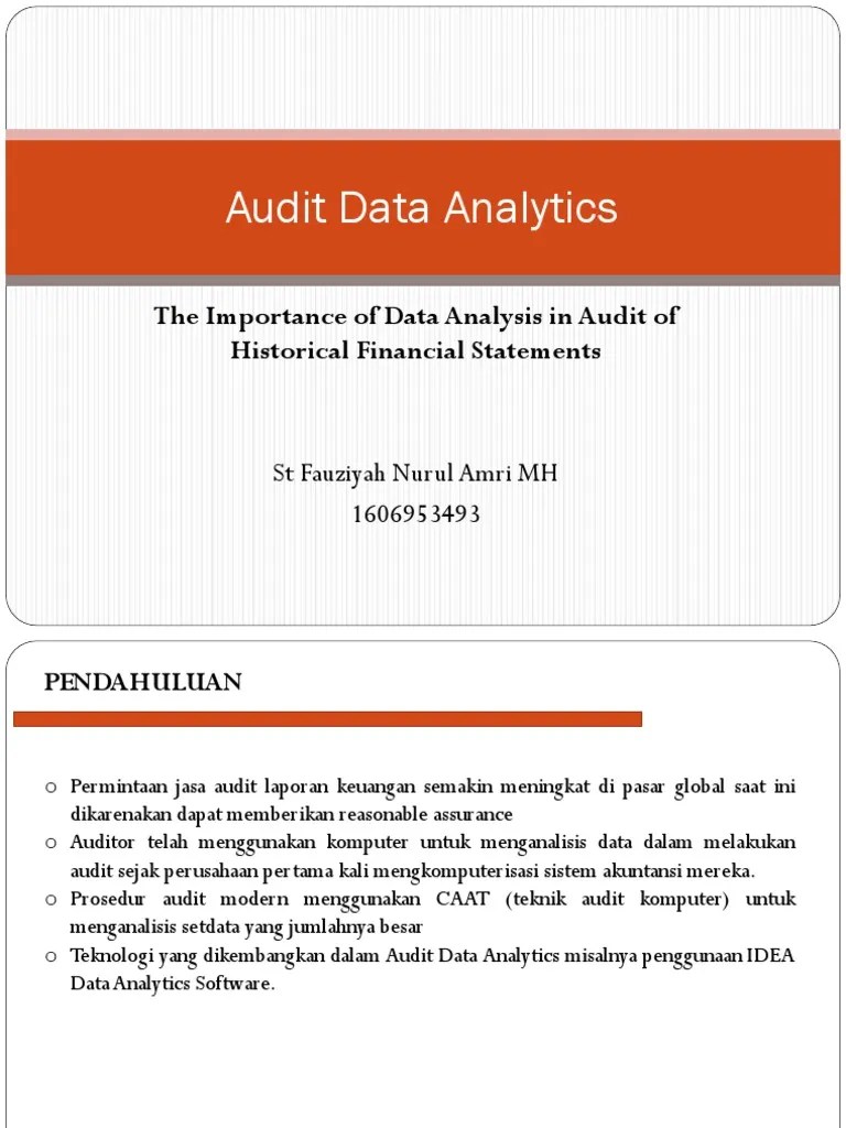 Audit Data Analytics | PDF