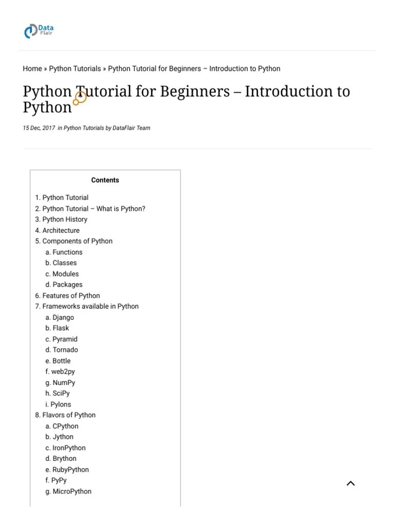 1.python Tutorial For Beginners - Introduction To Python - DataFlair ...