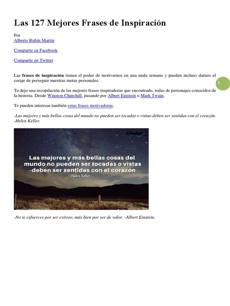 Las 127 Mejores Frases De Inspiración | PDF | Desarrollo Personal | Albert Einstein
