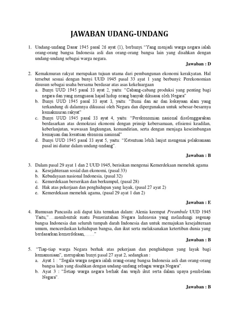 Jawaban Undang-Undang | PDF