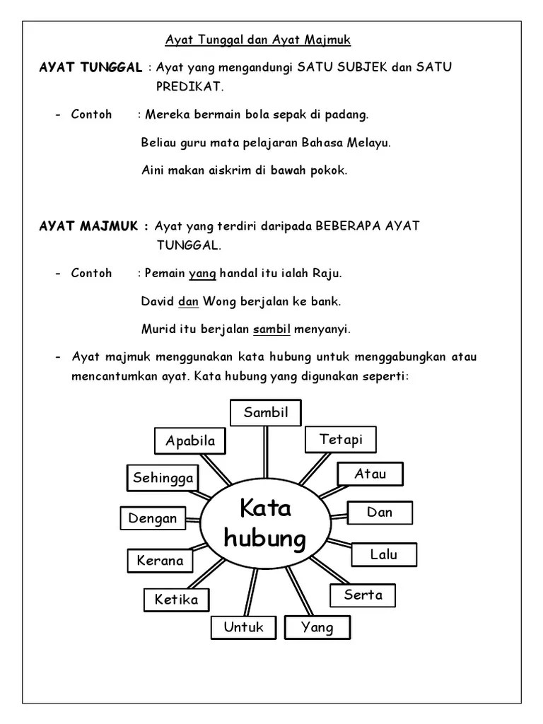 Ayat tunggal & ayat majmuk thn3. Latihan Ayat Tunggal Dan Ayat Majmuk Pdf