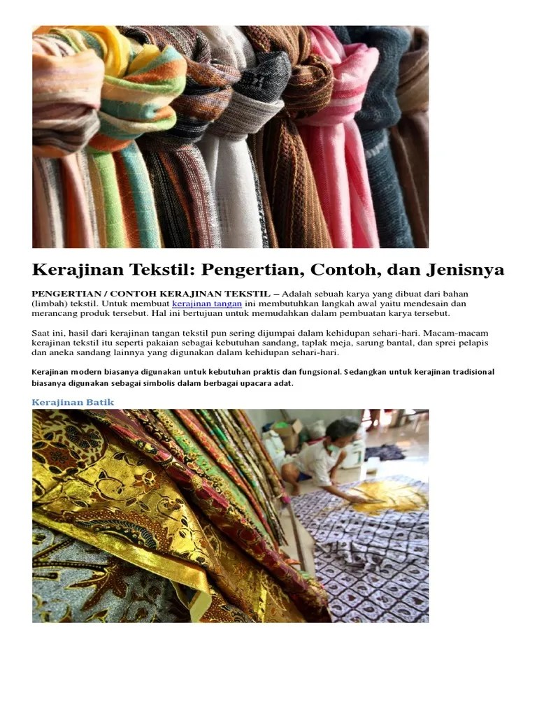 1., sbgai kbtuhan sandang, ex. Kerajinan Tekstil