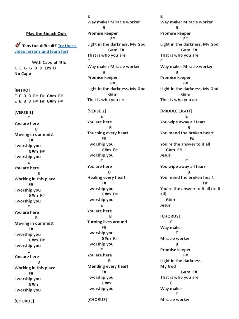 Sinach - Way Maker | PDF