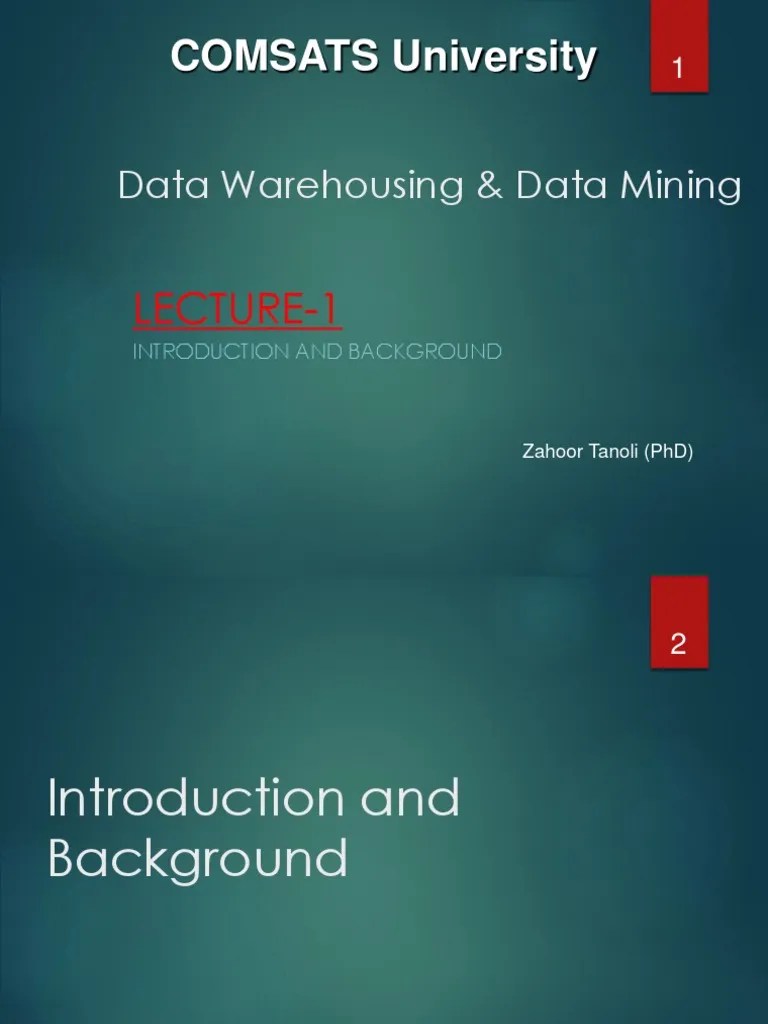 Lecture 1 | PDF | Data Warehouse | Information Management