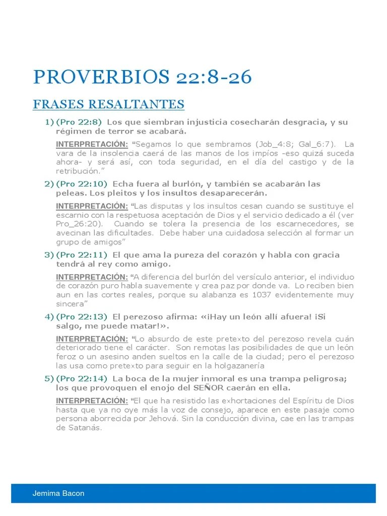 Proverbios 22:8-26 Interpretacion | Descargar Gratis PDF | Religión Y Creencia | Science