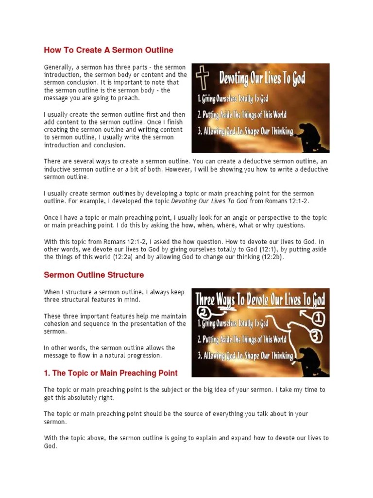 How To Create A Sermon Outline | PDF | Sermon | God