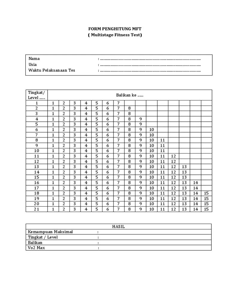 Form Penghitung MFT | PDF