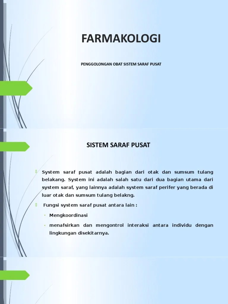 Penggolongan Obat Sistem Saraf Pusat | PDF