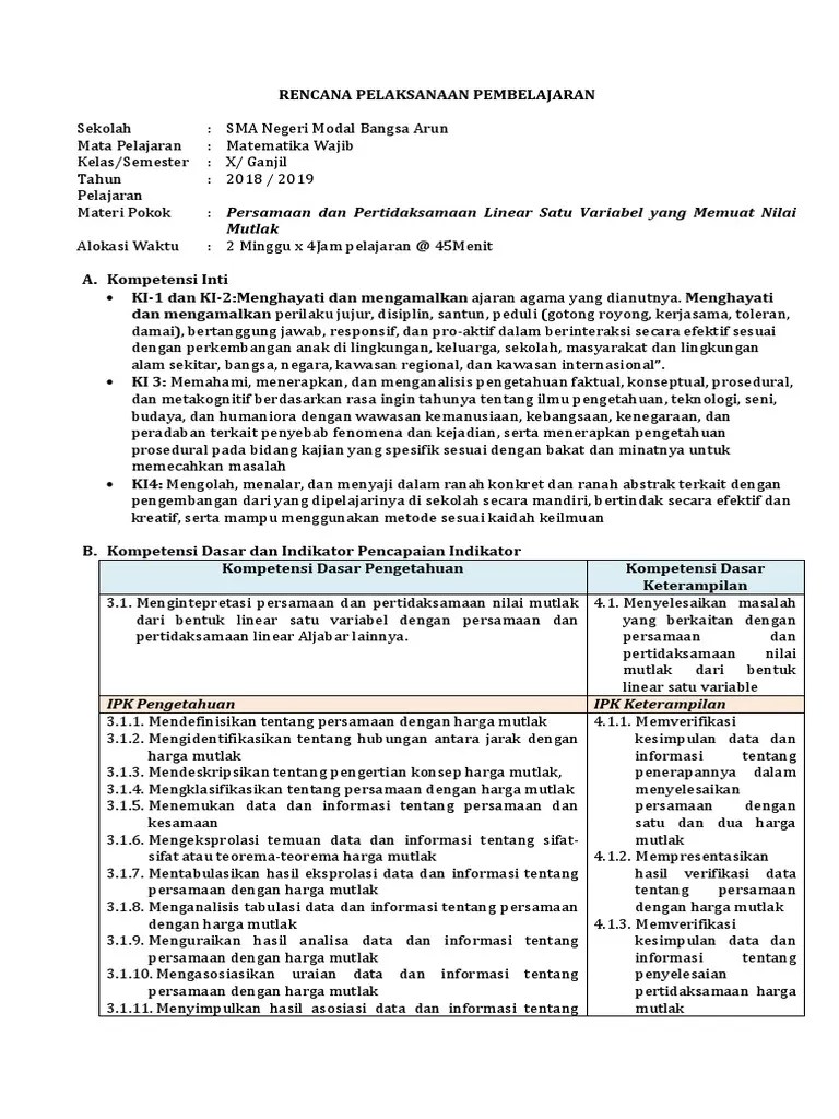 Persamaan dan pertidaksamaan linear satu variabel yang memuat nilai mutlak. Persamaan Dan Pertidaksamaan Nilai Mutlak Linear Satu