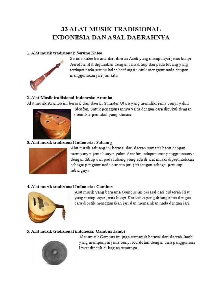 33 Alat Musik Tradisional | PDF