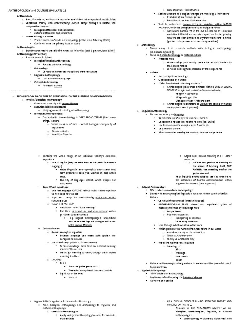 Understanding Humanity Through Anthropology: A Summary Of The Four Main ...