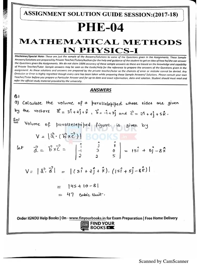 PHE-4 Mathematical Methods In Physics 1 EM | PDF | Teaching Mathematics ...