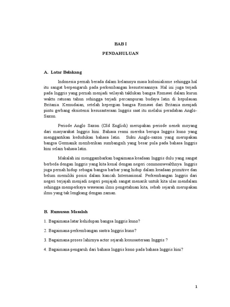 Sejarah Kesusastraan Inggris Kuno | PDF