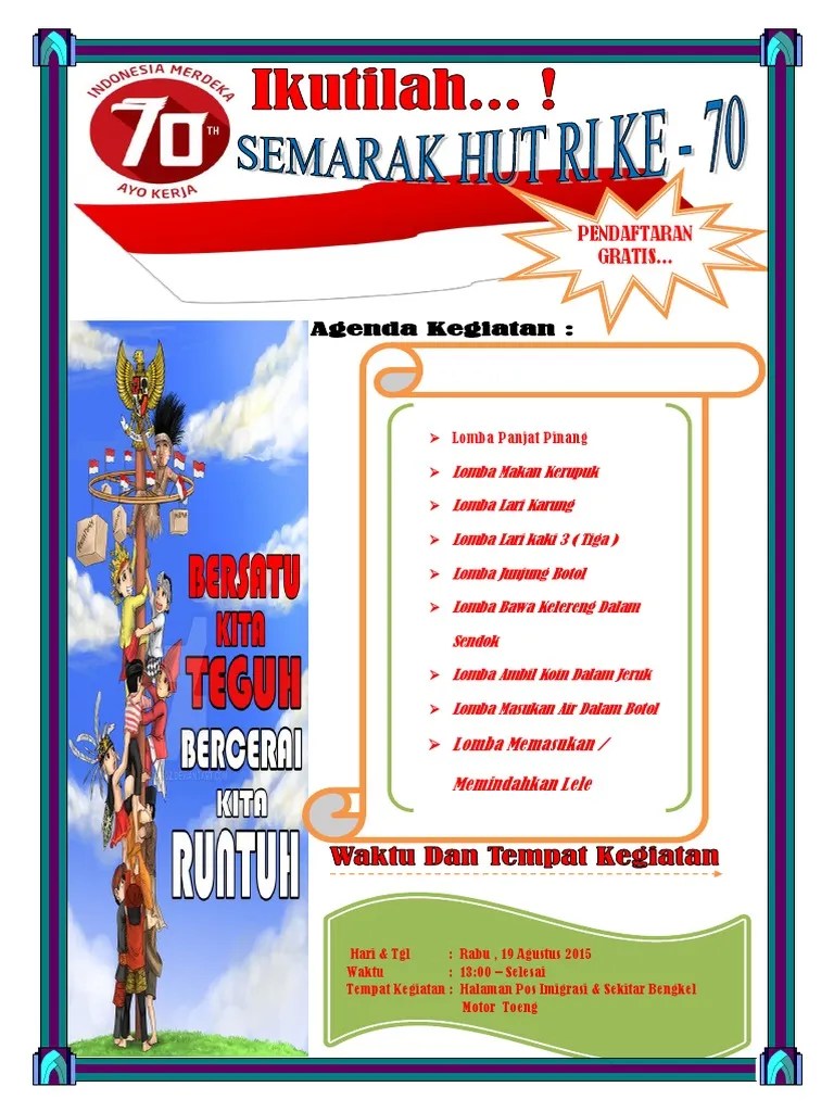 Download 100 contoh desain brosur keren format cdr gallery desain brosur. Contoh Pamflet Hut Ri Nusagates