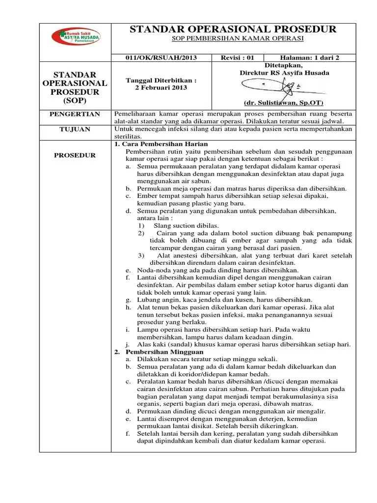 Standar Operasional Prosedur Pdf - Riset