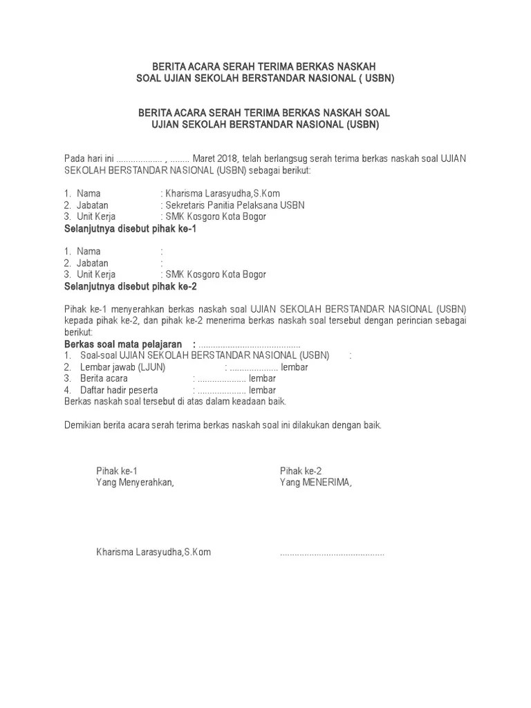 Best practice ini merupakan kegiatan yang luar biasa menurut penulis dimana tugas pengawas monitoring, evaluasi, pembimbinngan pembinaan kepala sekolah dan guru dalam proses kegiatan belajar mengajar. Contoh Berita Acara Serah Terima Naskah Soal Ujian Berbagai Naskah