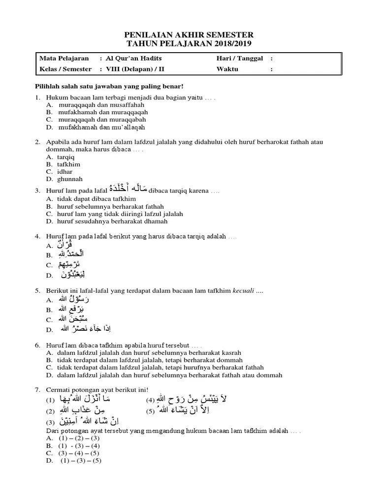 Contoh soal pts (penilaian tengah semester) 13. Soal Smt Genap B Suci Pdf