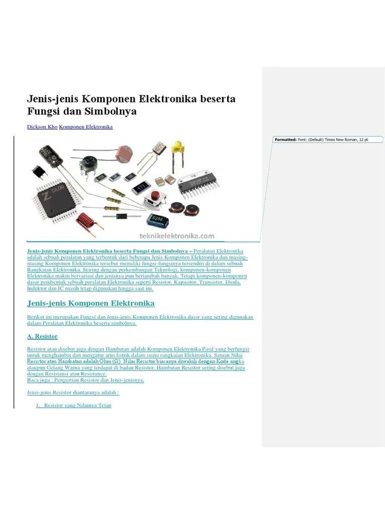 Jenis Komponen Listrik