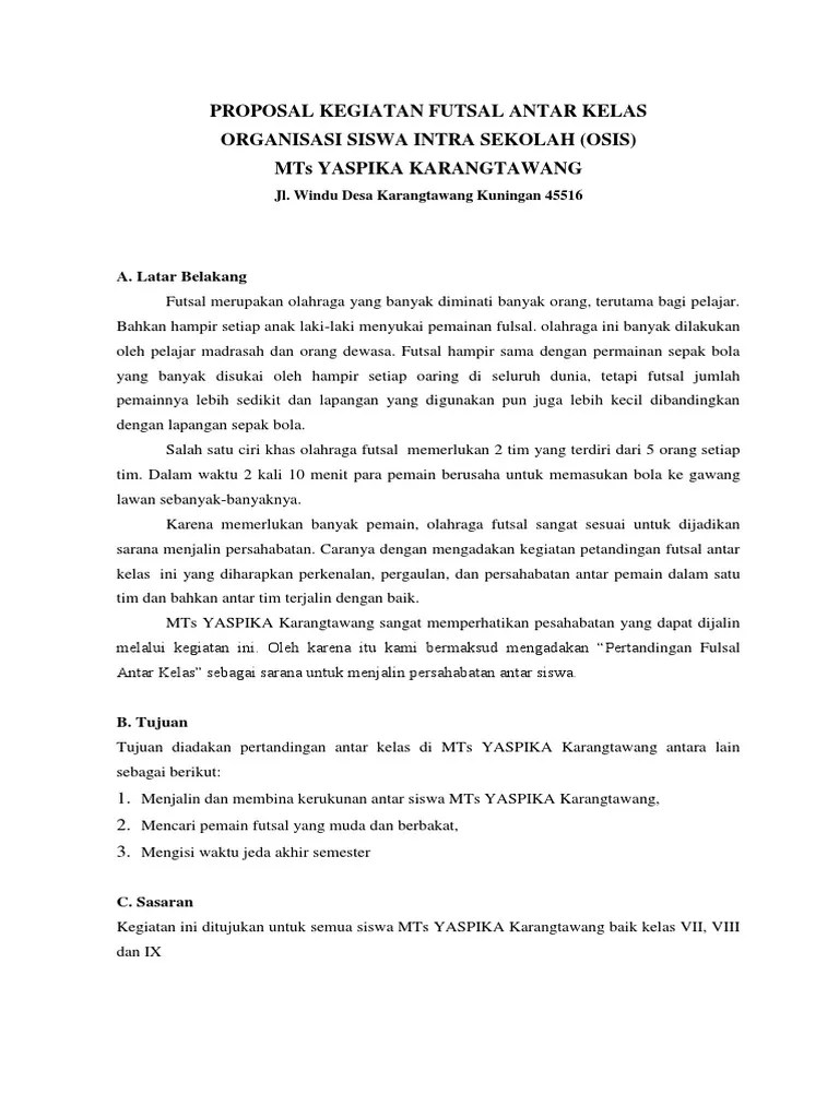 Ikarahma97 · proposal turnamen sepak bola persibon cup 2010. Proposal Kegiatan Futsal Antar Kelas Pdf