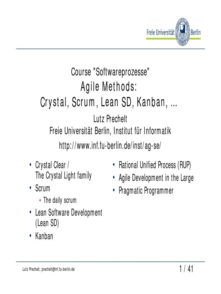 Agile Methodes | PDF | Scrum (Software Development) | Agile Software ...