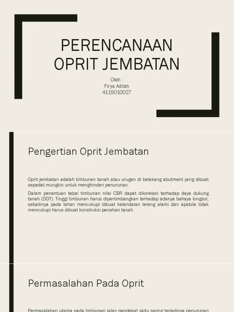 Perencanaan Oprit Jembatan | PDF