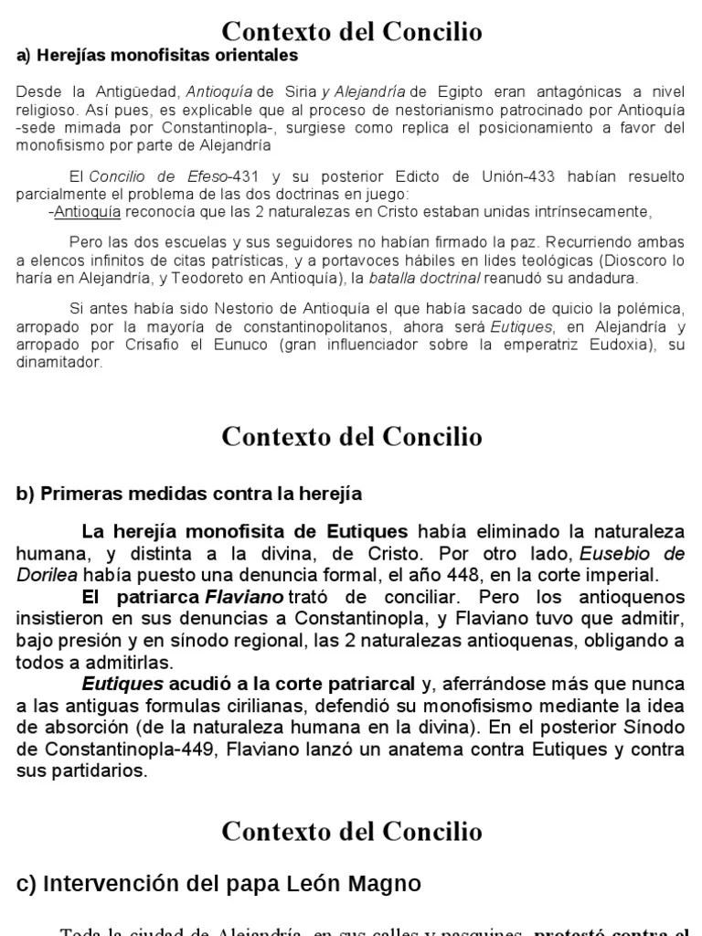 Concilio De Calcedonia | PDF | Consejo De Calcedonia | Trinitarismo
